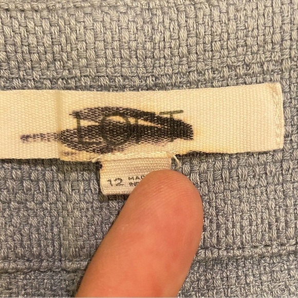 LOFT 12 Riviera Shorts Women’s Buttons Textured Cotton Side Zip Lavender Gray - Picture 8 of 12